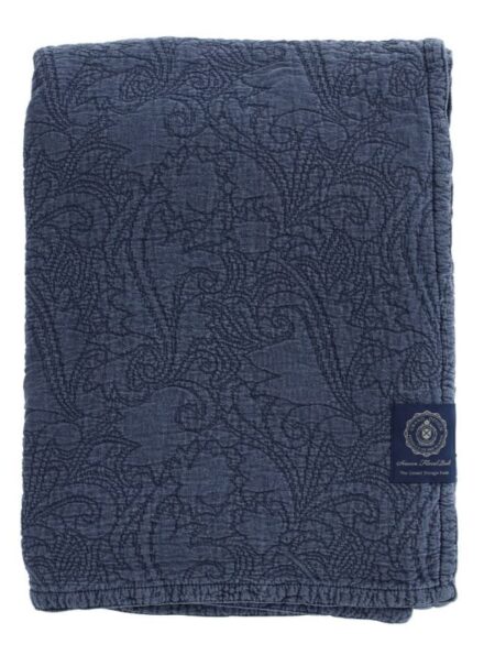 Grand Design – Floral Quilt Navy Blue Överkast